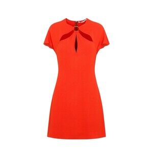 Stella McCartney Keyhole Cut Out Detail Mini Dress In Tomato Red Sz 42/US 12